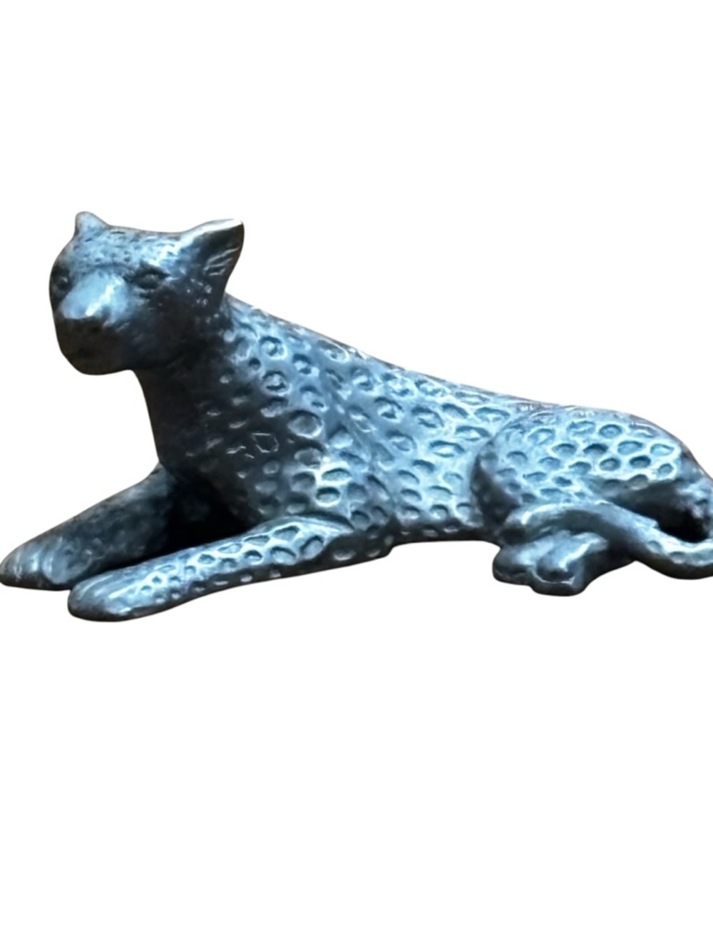 Pewter Cheetah Leopard Figurine 2003  Zoo Wild Animal